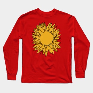 Yellow Sunflower Drawing Long Sleeve T-Shirt